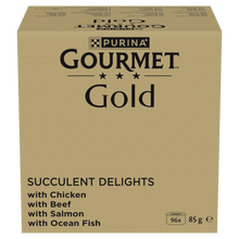 Purina Gourmet Gold Succulent Delights with Chicken, Salmon, Beef & Ocean Fish Adult Wet Cat Food