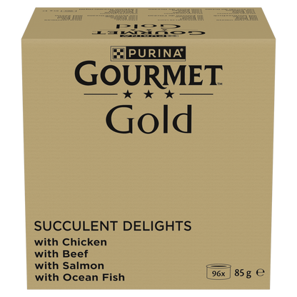 Purina Gourmet Gold Succulent Delights with Chicken, Salmon, Beef & Ocean Fish Adult Wet Cat Food
