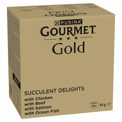 Purina Gourmet Gold Succulent Delights with Chicken, Salmon, Beef & Ocean Fish Adult Wet Cat Food