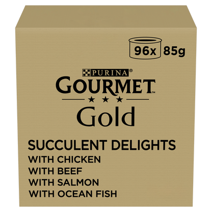Purina Gourmet Gold Succulent Delights with Chicken, Salmon, Beef & Ocean Fish Adult Wet Cat Food