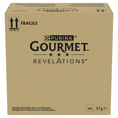 Purina Gourmet Revelations Mousse with Chicken and with Beef with Cascading Gravy Adult Wet Cat Food