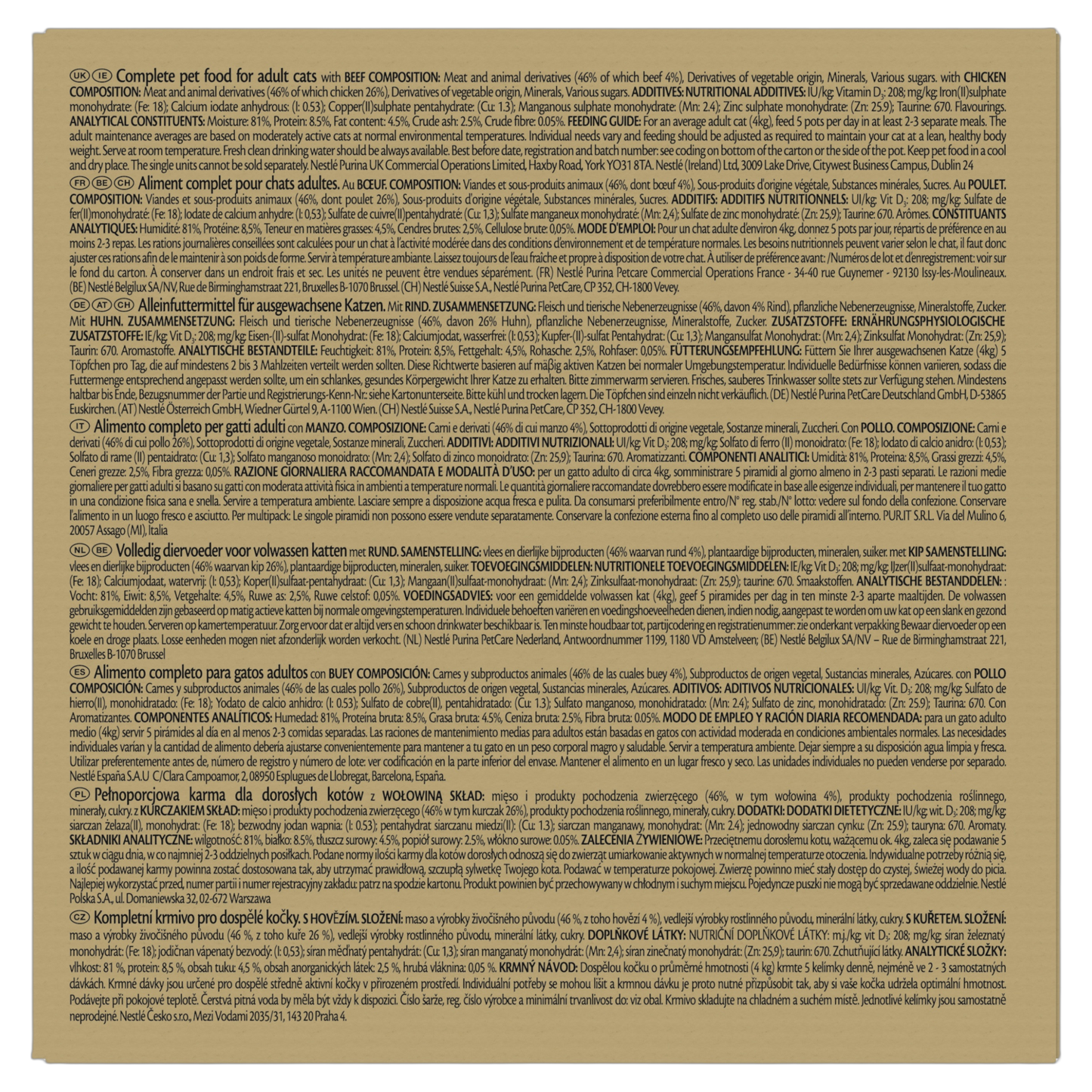 Purina Gourmet Revelations Mousse with Chicken and with Beef with Cascading Gravy Adult Wet Cat Food