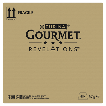 Purina Gourmet Revelations Mousse with Chicken and with Beef with Cascading Gravy Adult Wet Cat Food
