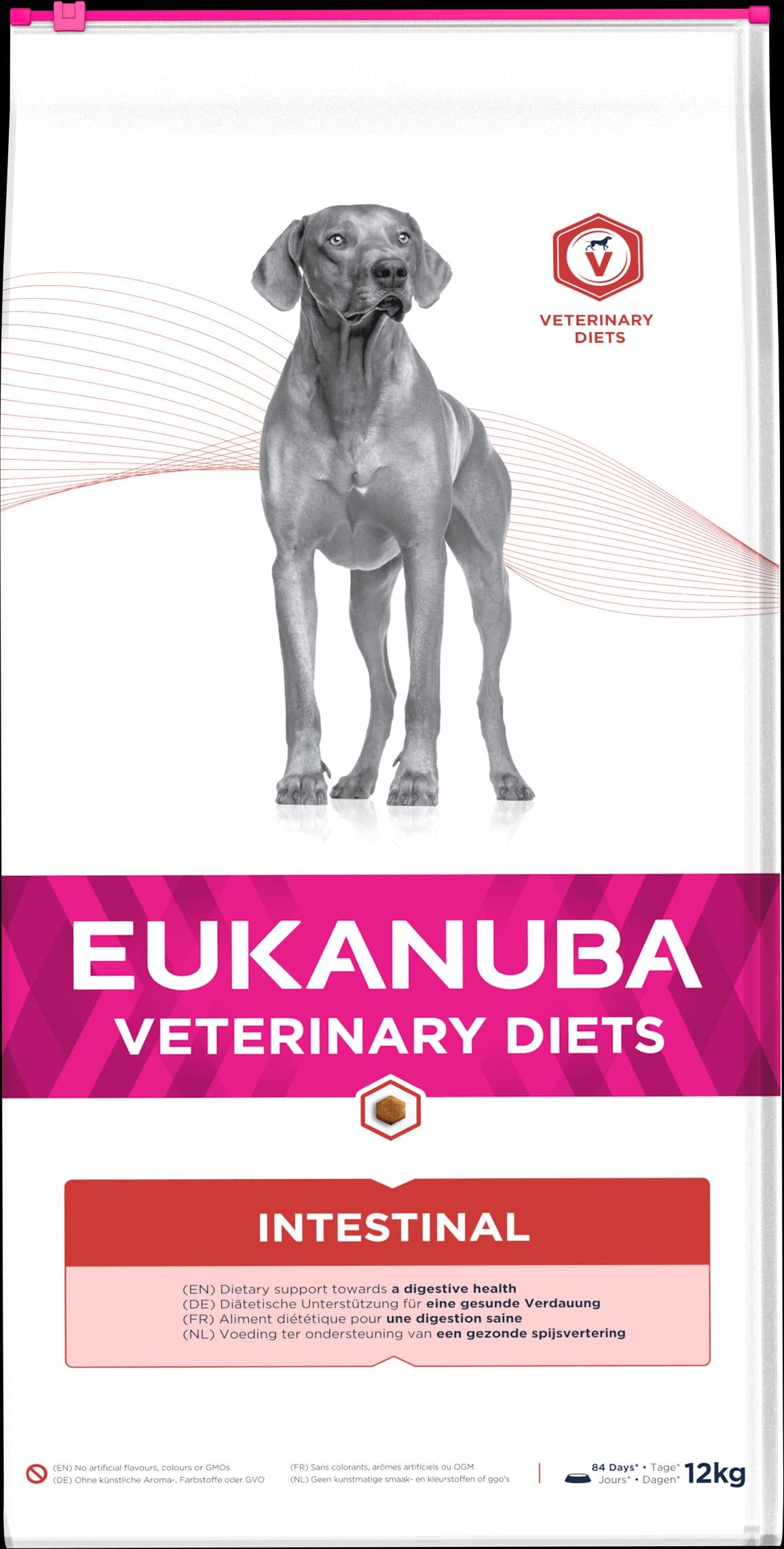 Eukanuba Eukanuba Veterinary Diets Intestinal Chicken Pork Turkey Adult Dry Dog Food pet food packaging