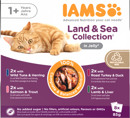 Iams Delights Adult Land & Sea Collection in Jelly Wet Cat Food