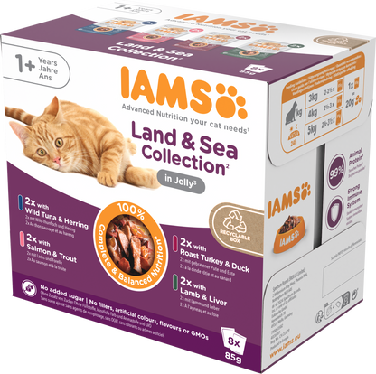 Iams Delights Adult Land & Sea Collection in Jelly Wet Cat Food