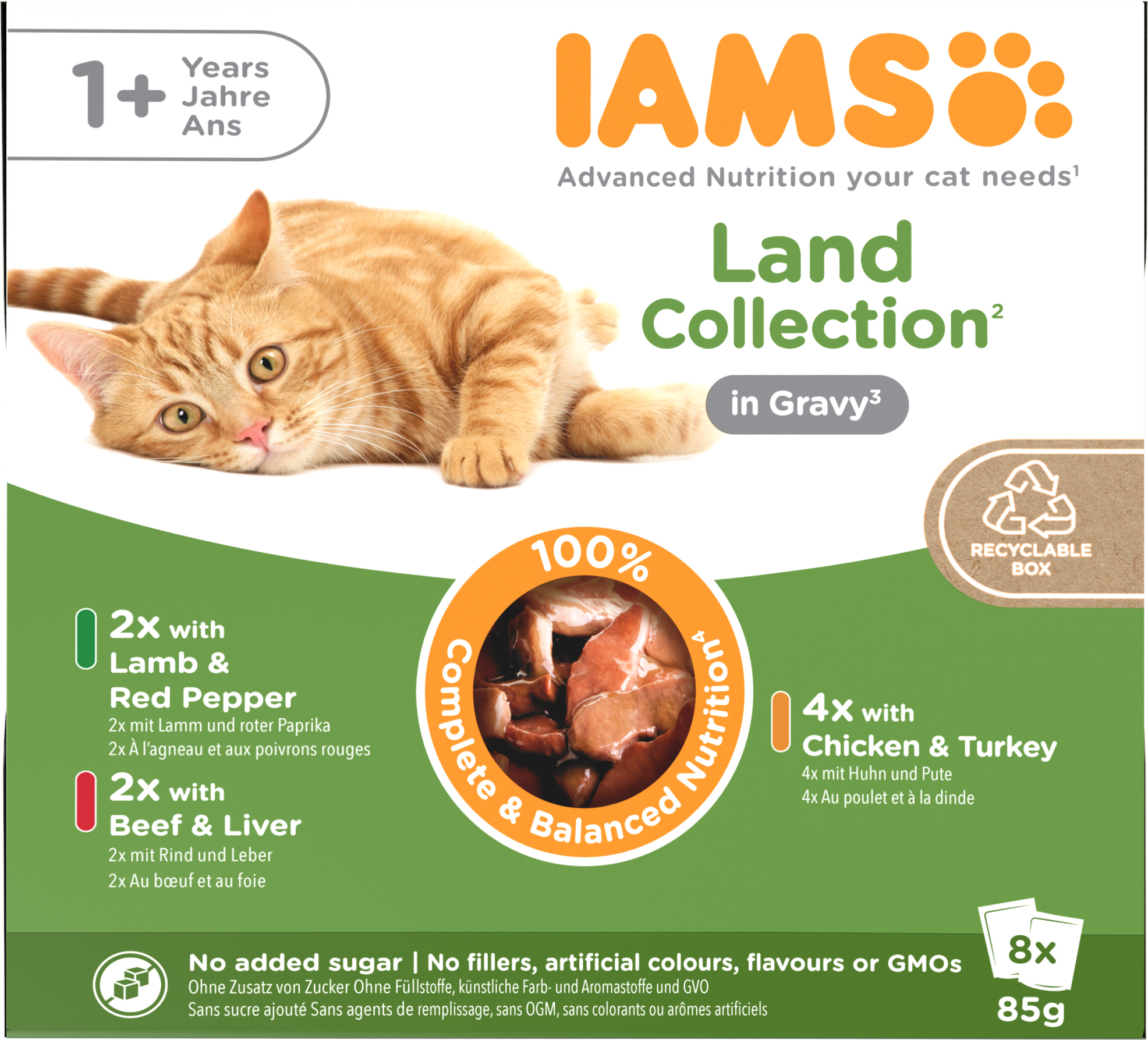 Iams Iams Delights Land Collection Chicken Turkey Adult Wet Cat Food pet food packaging