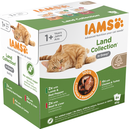 Iams Delights Adult Land Collection in Gravy Wet Cat Food