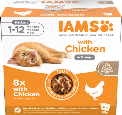 Iams Delights Kitten Wet Cat Food with Chicken in Gravy