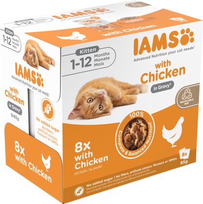 Iams Delights Kitten Wet Cat Food with Chicken in Gravy