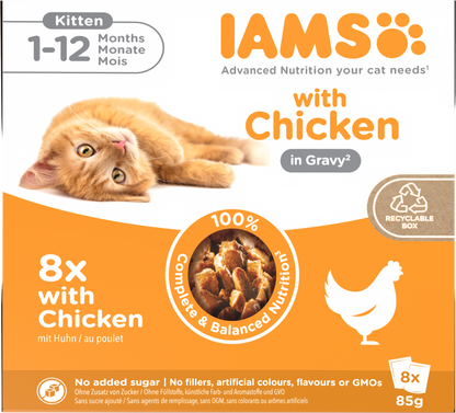 Iams Delights Kitten Wet Cat Food with Chicken in Gravy