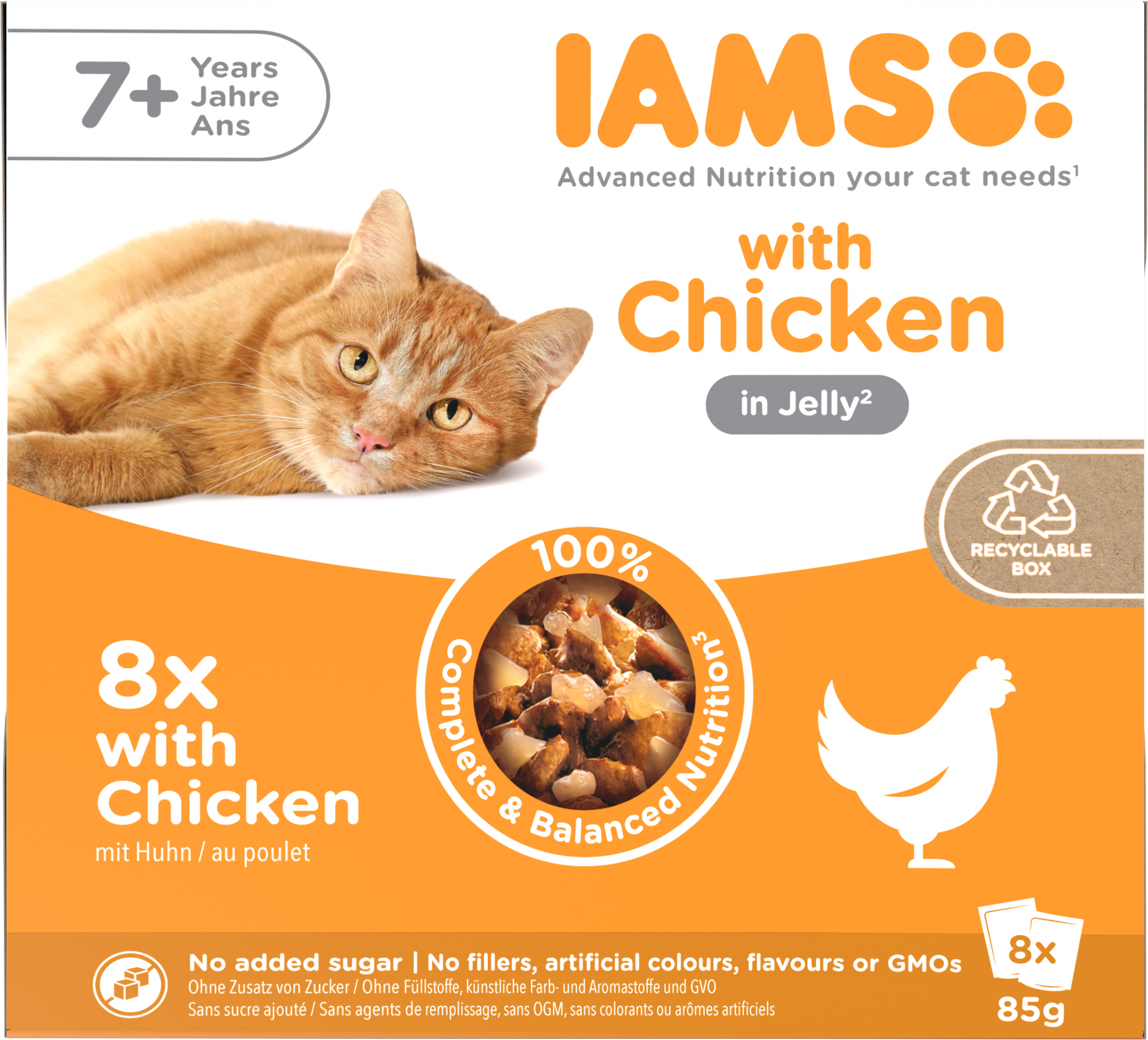 Iams Iams Delights Chicken Senior Wet Cat Food pet food packaging