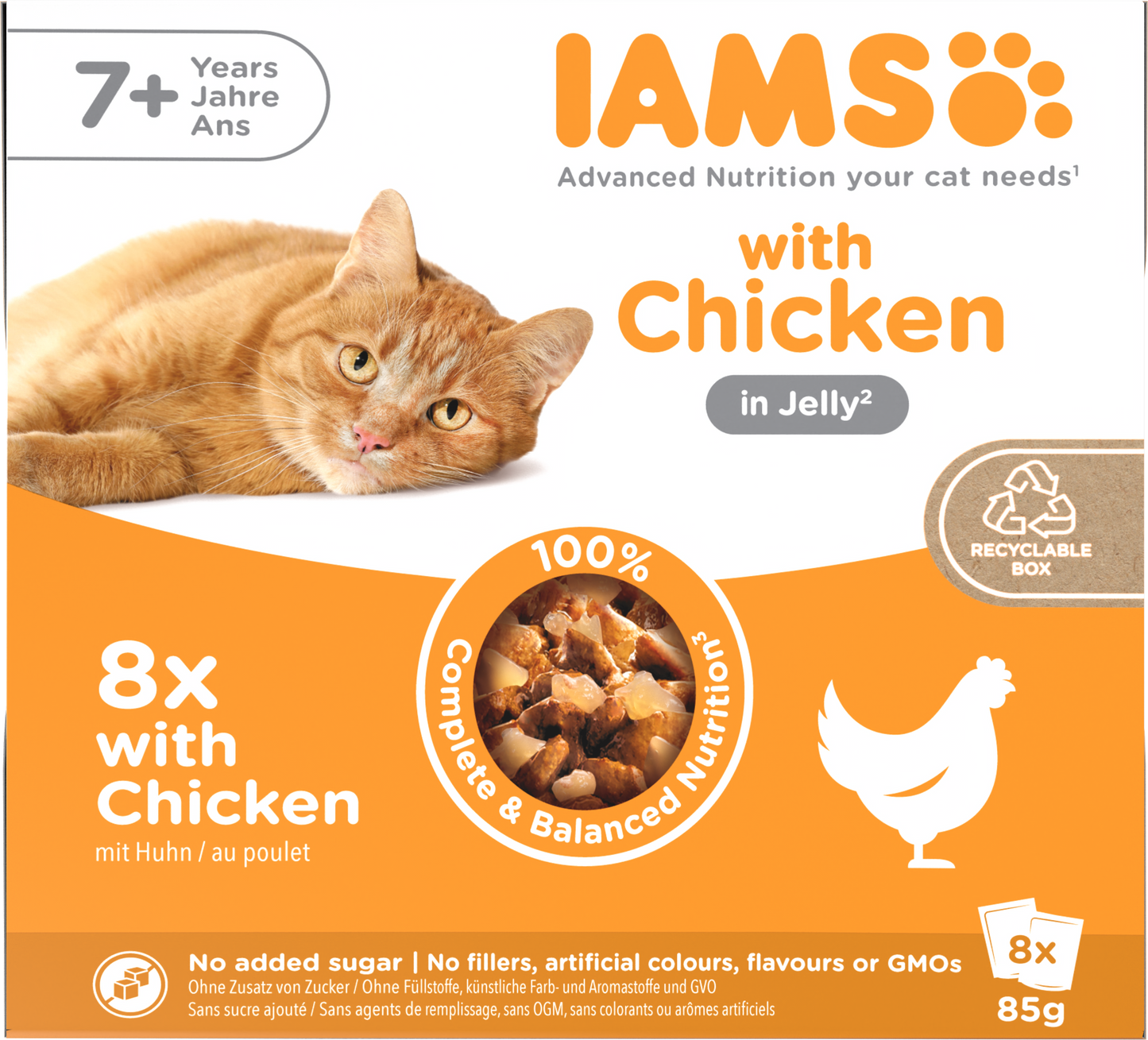 Iams Delights Senior Wet Cat Food with Chicken in Jelly