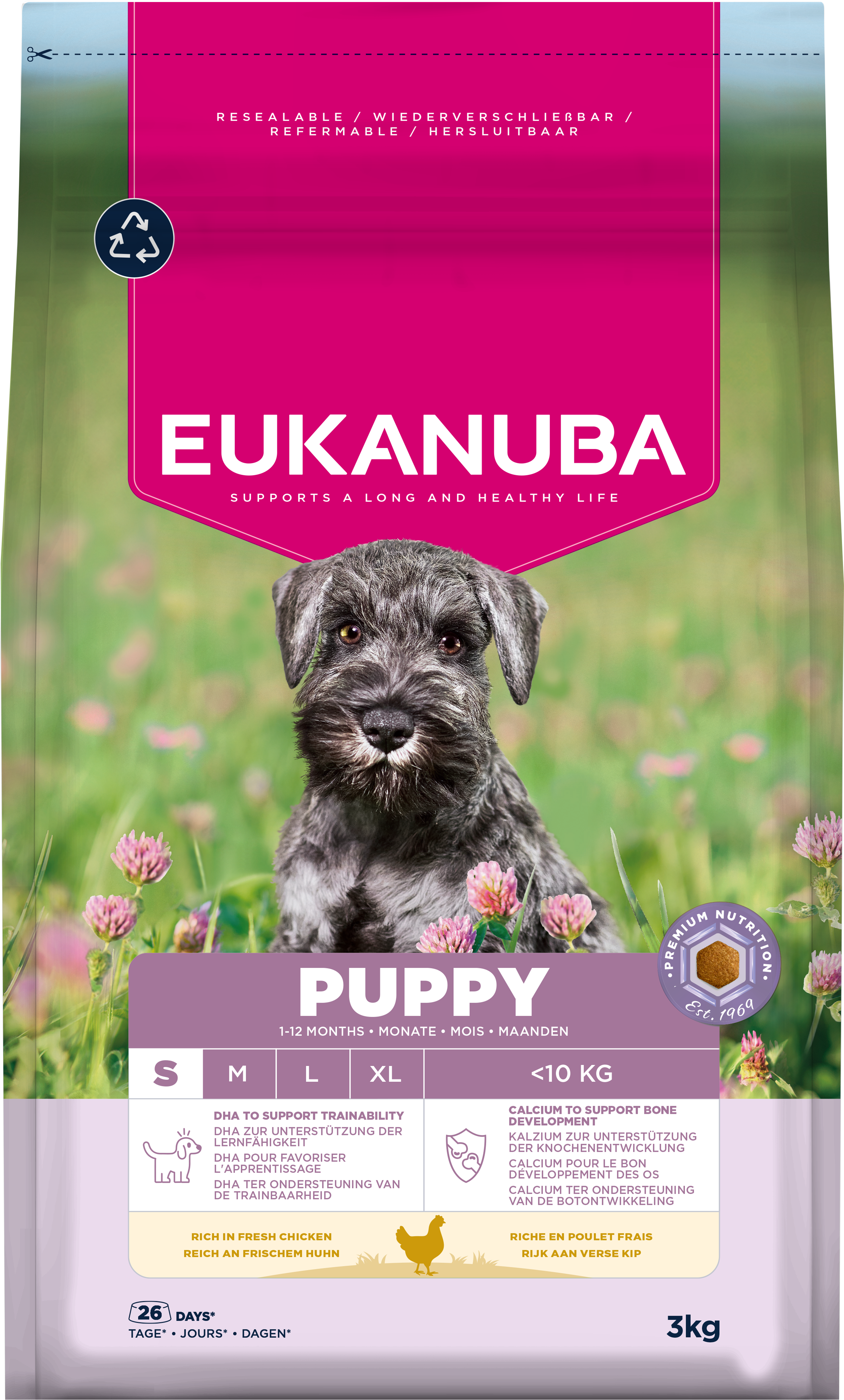 Eukanuba Eukanuba Small Chicken Puppy Dry Dog Food pet food packaging