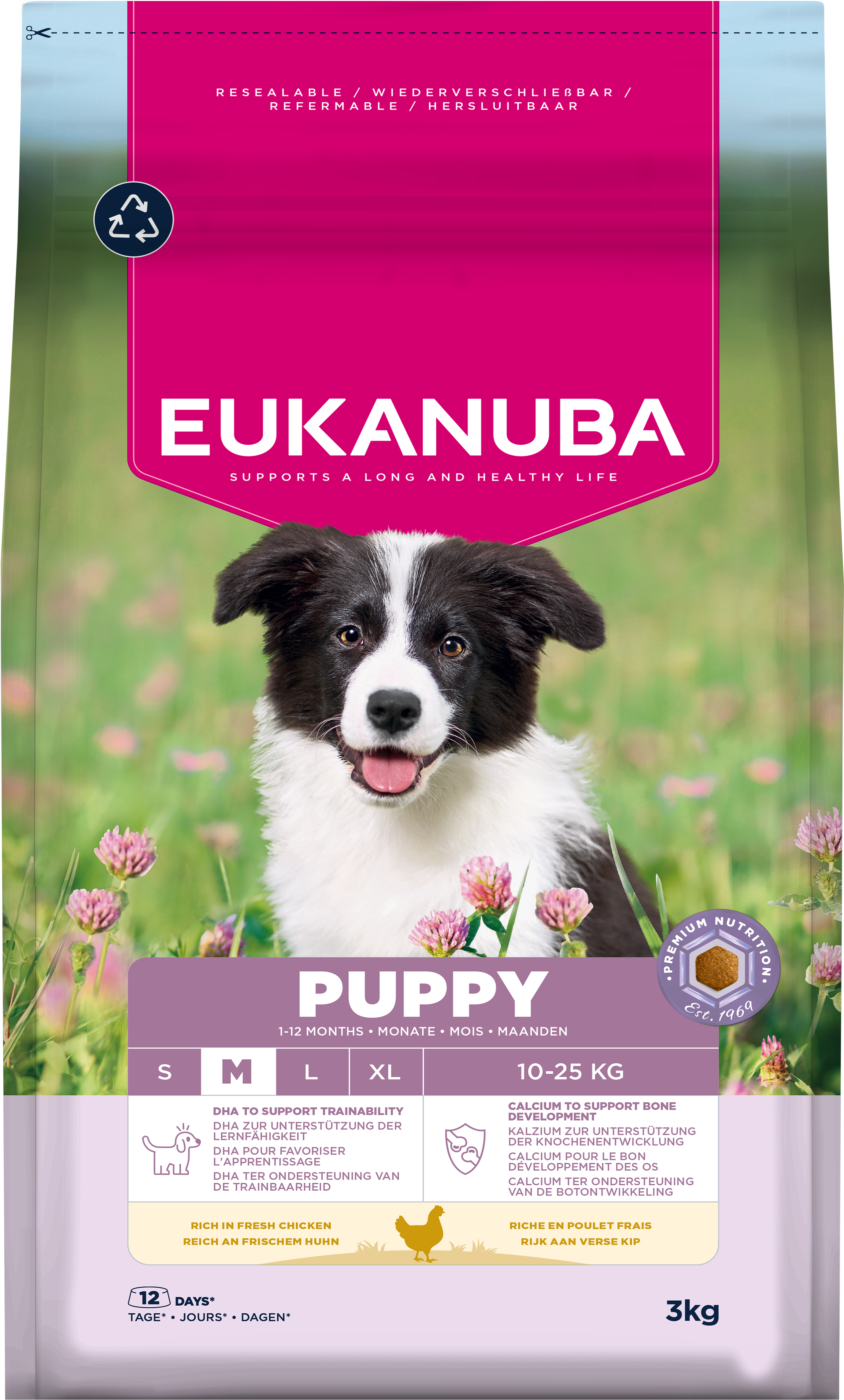 Eukanuba Eukanuba Medium Chicken Puppy Dry Dog Food pet food packaging