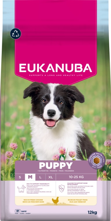 Eukanuba Puppy Medium Breed Dry Dog Food - Chicken - 3kg & 12kg