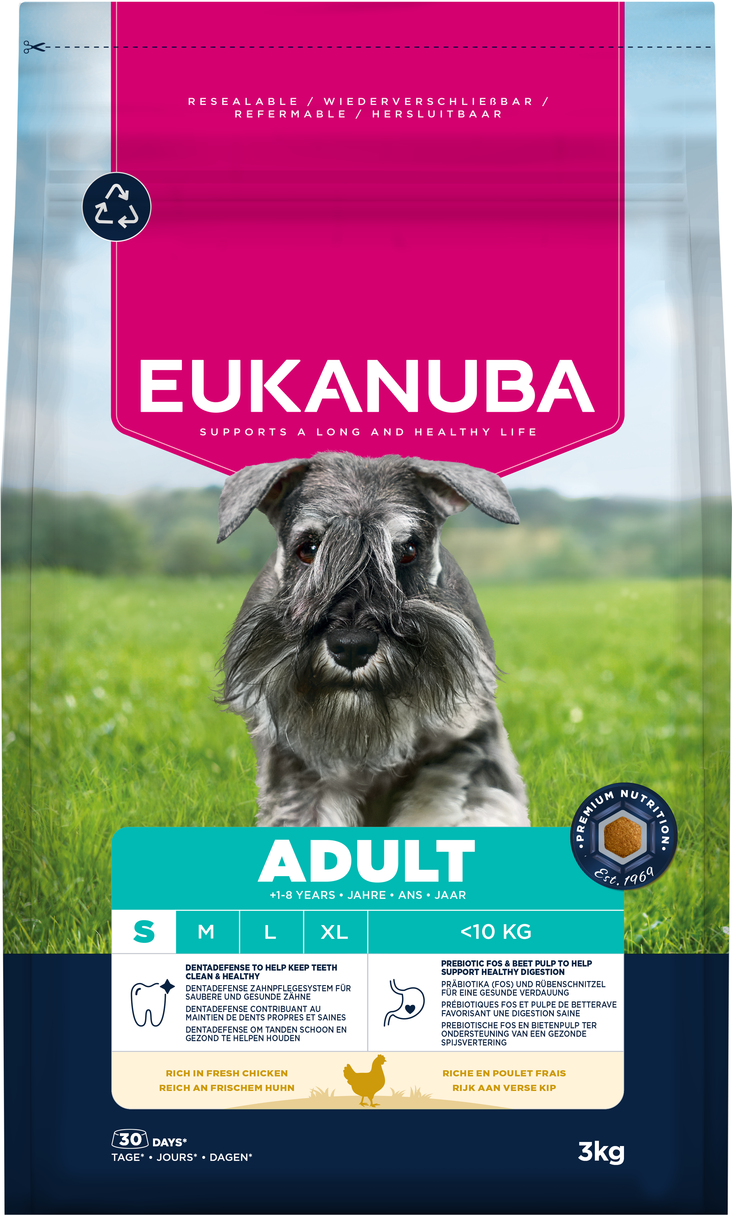 Eukanuba Eukanuba Small Chicken Adult Dry Dog Food pet food packaging