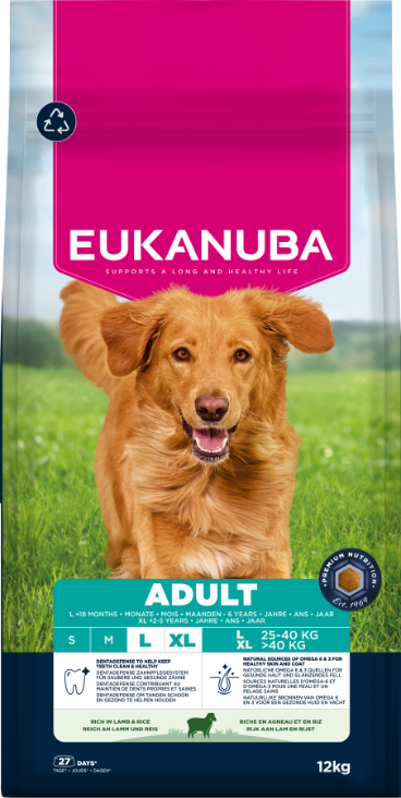 Eukanuba Adult Large Breed Dry Dog Food - Lamb & Rice - 3kg & 12kg