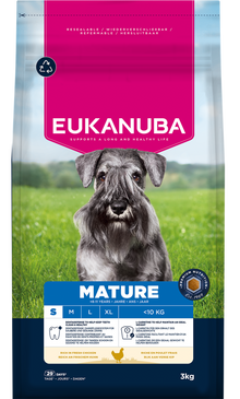 Front View of Eukanuba Mature Small Breed Dry Dog Food - Chicken - 3kg & 7.5kg