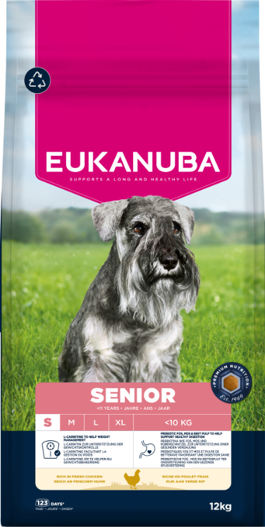 Eukanuba Eukanuba Small Chicken Senior Dry Dog Food pet food packaging