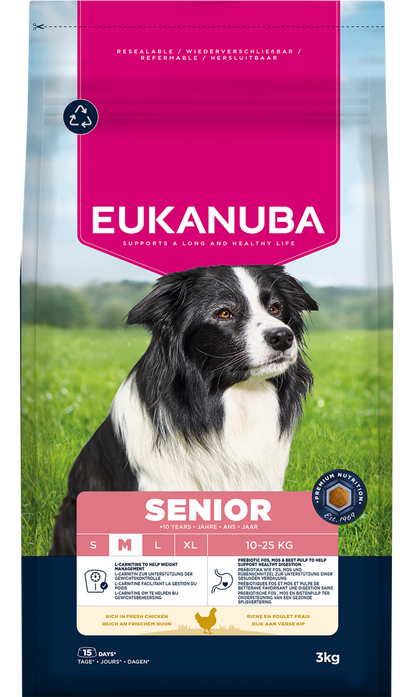 Eukanuba Life Care Senior Medium Breed Dry Dog Food - Chicken