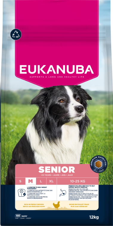 Eukanuba Life Care Senior Medium Breed Dry Dog Food - Chicken - 3kg & 12kg