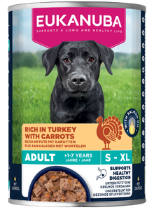 Front View of Eukanuba Can Life Care Adult All Breeds Wet Dog Food - Turkey & Carrot - 6 x 400g
