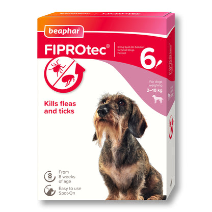 Beaphar FIPROtec Flea & Tick Spot-On Solution for Small Dogs (2-10kg)