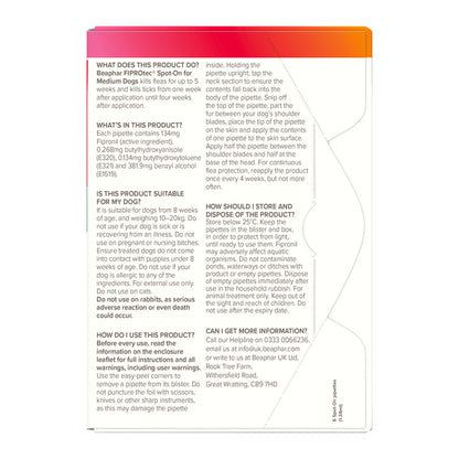 Beaphar FIPROtec Flea & Tick Spot-On Solution for Medium Dogs (10-20kg)