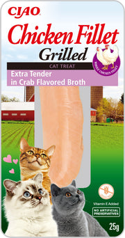 Ciao Grilled Chicken Fillet Cat Treat Extra Tender in Crab Flavoured Broth