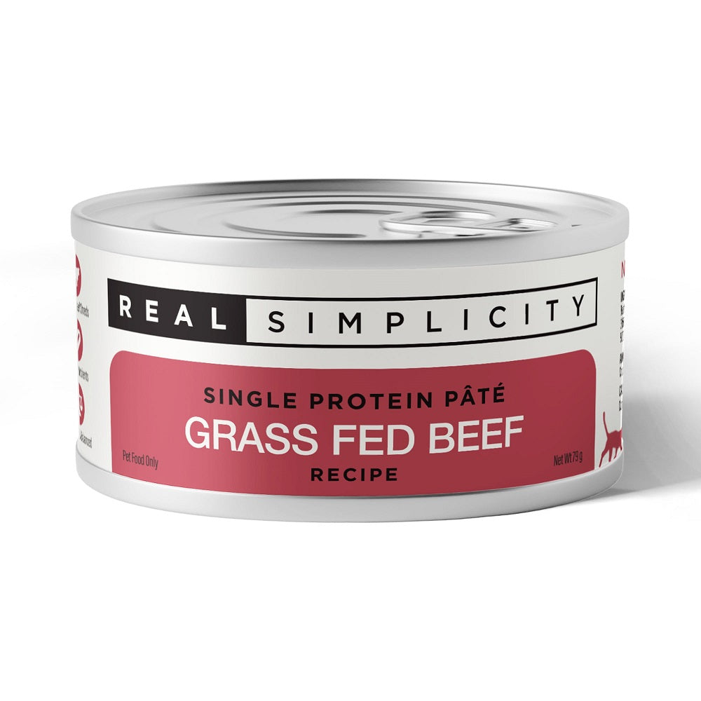Real Simplicity Real Simplicity Single Protein Pate Grass Fed Beef Adult Wet Cat Food pet food packaging