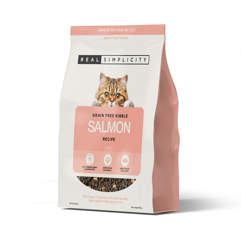 Real Simplicity Real Simplicity Salmon Adult Dry Cat Food pet food packaging