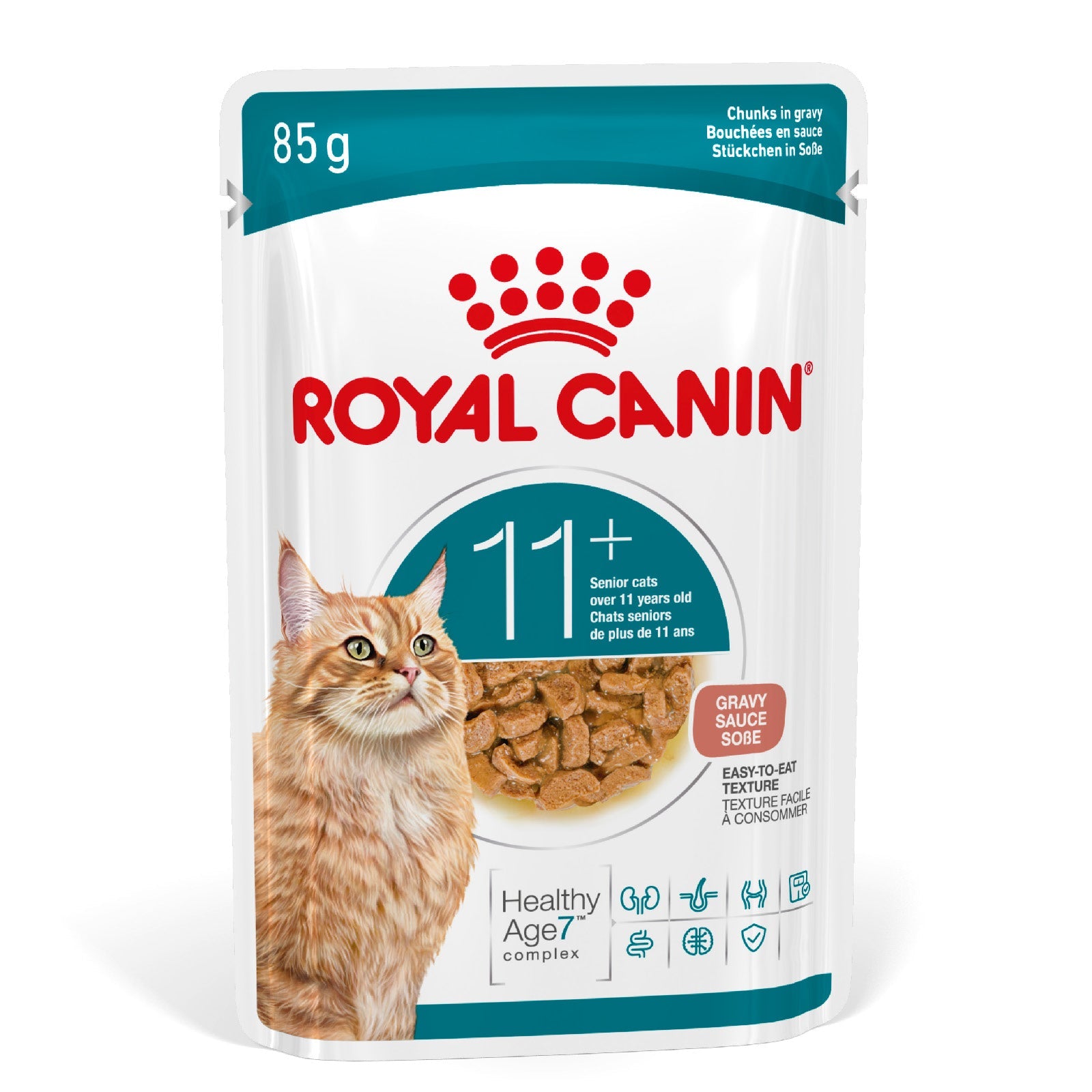 Royal Canin Ageing 11+ Senior Wet Cat Food Chunks In Gravy - 12 x 85g & 48 x 85g