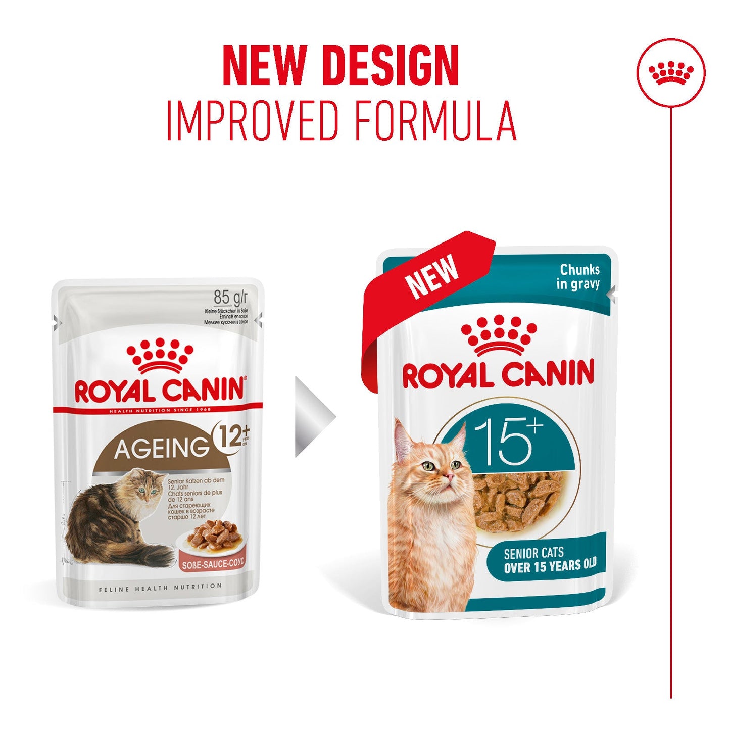 Royal Canin Ageing 15+ Senior Wet Cat Food Chunks In Gravy - 12 x 85g