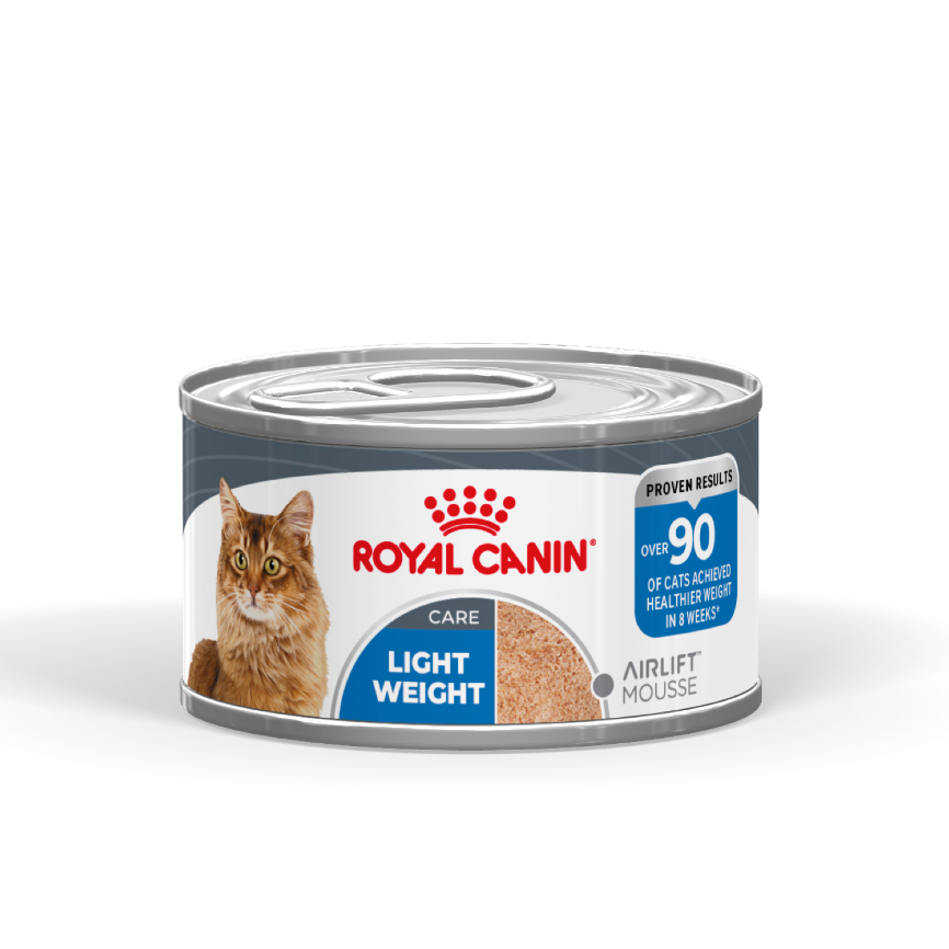 Royal Canin Royal Canin Light Weight Management Airlift Mousse Adult Wet Cat Food pet food packaging