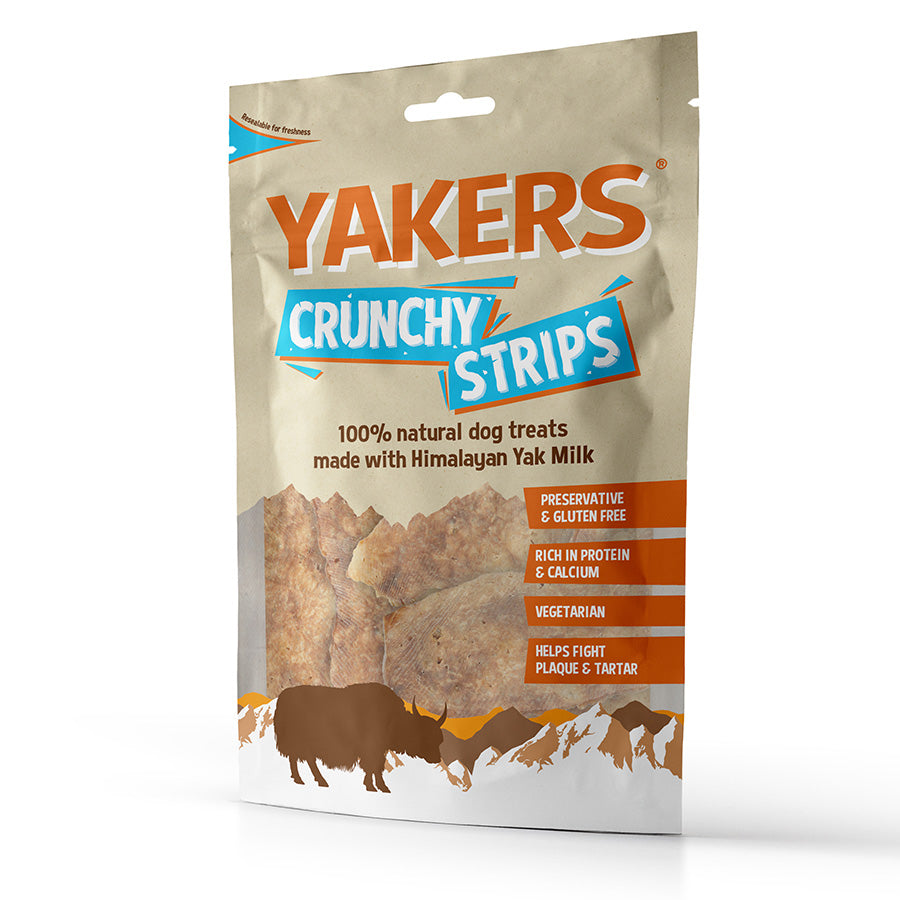 Yakers Adult Crunchy Strips Dog Treats - Cheese