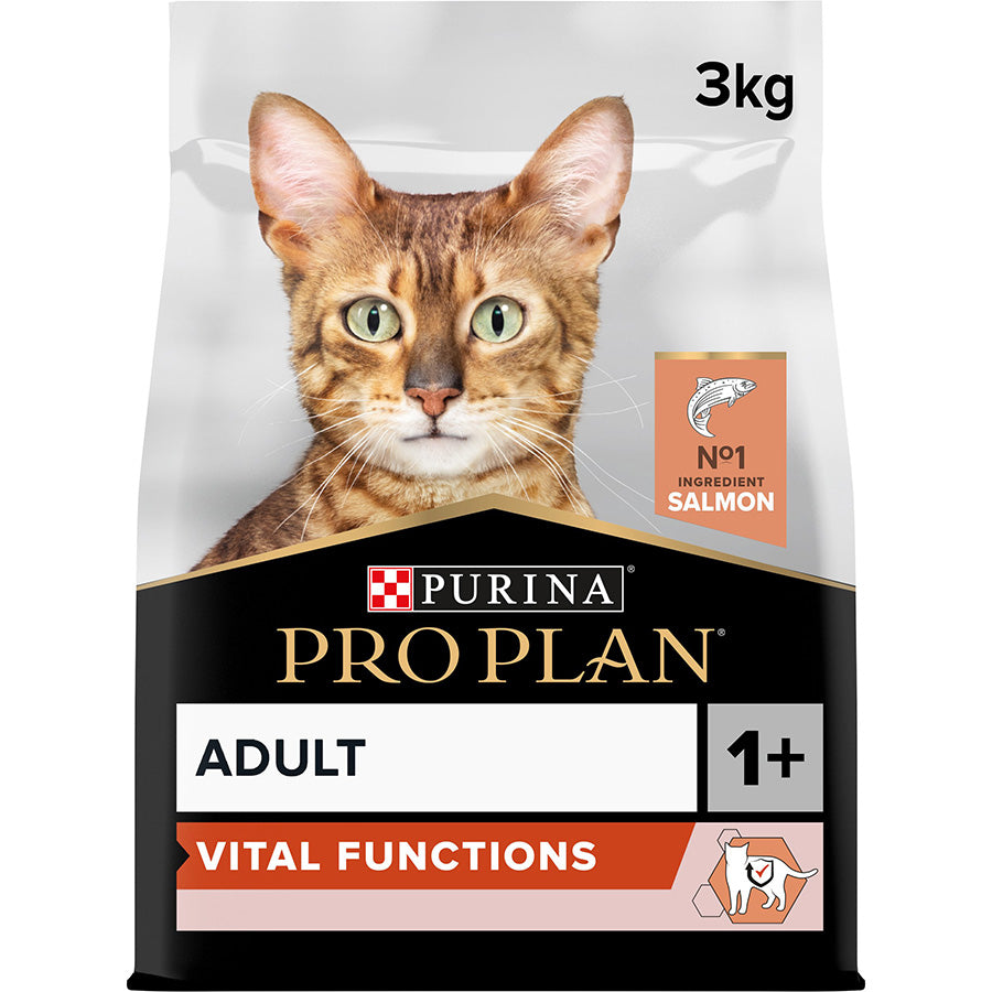 Pro Plan Pro Plan Vital Functions Salmon Adult Dry Cat Food pet food packaging