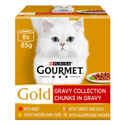 Gourmet Gold Chunks in Gravy Collection Wet Cat Food