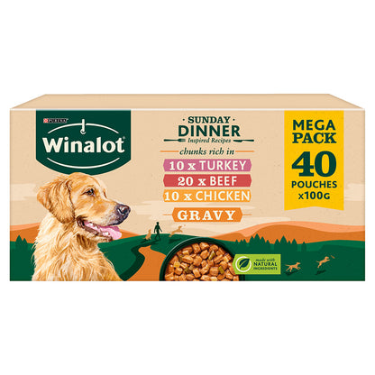 Winalot Sunday Dinner Adult Wet Dog Food Pouches - Mixed Selection in Gravy