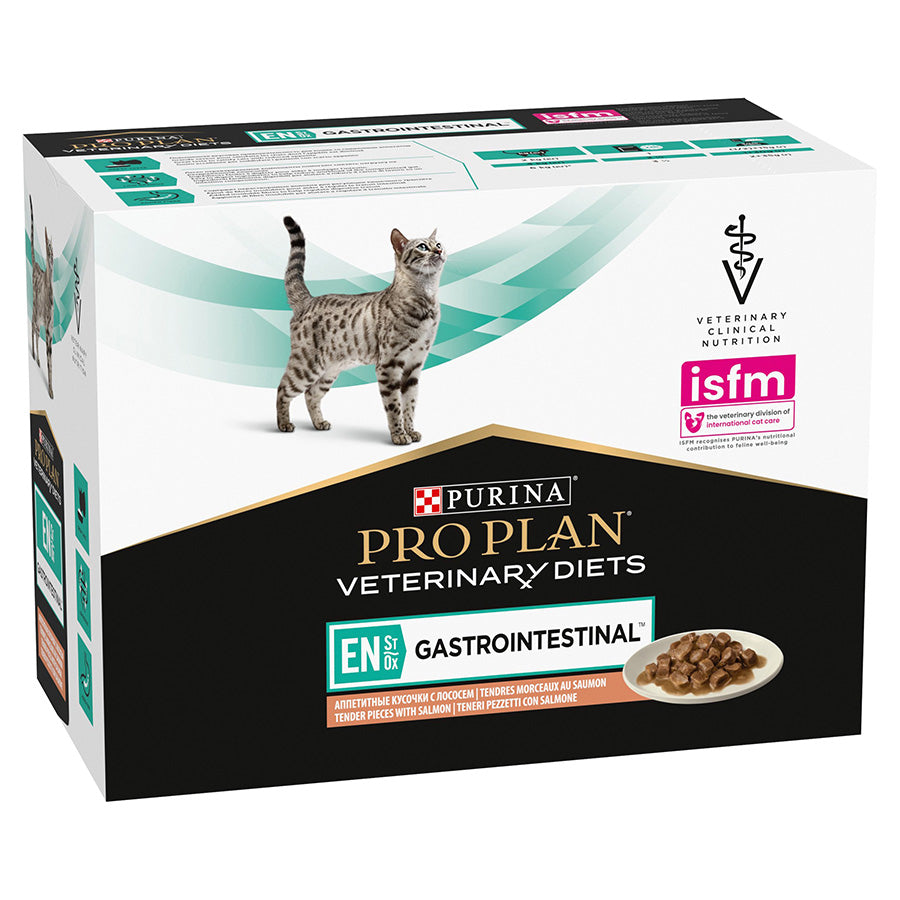 Pro Plan Pro Plan Veterinary Diets En Gastrointestinal Salmon Adult Wet Cat Food pet food packaging
