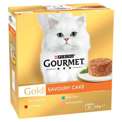 Gourmet Gold Savoury Cake Meat and Fish Variety Wet Cat Food