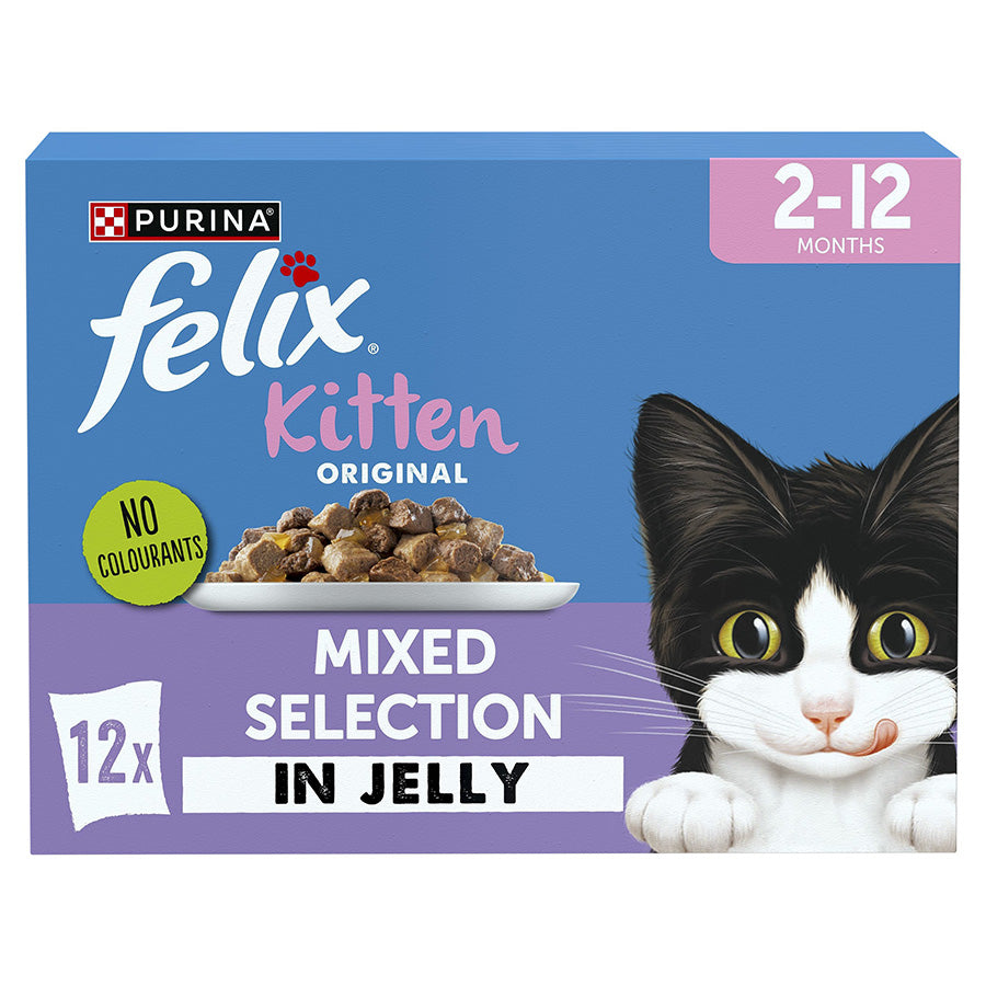Felix Kitten Mixed Selection in Jelly Cat Food Pouches