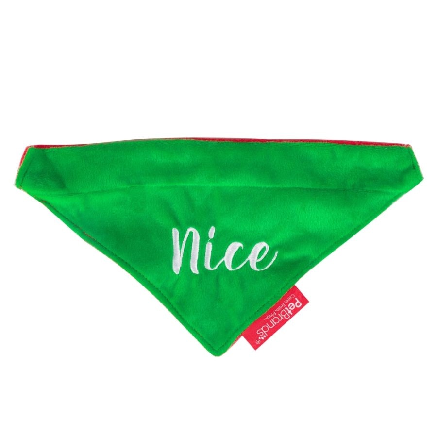 Pet Brands Christmas Naughty or Nice Reversible Bandana