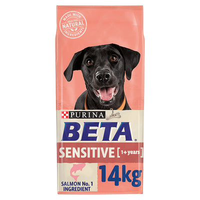 Purina Beta Purina Beta Sensitive Salmon Adult Dry Dog pet food packaging