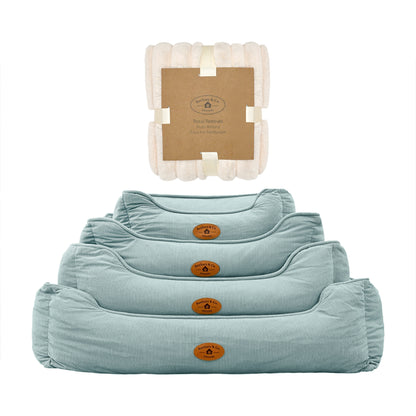 Banbury & Co Rural Retreats Corduroy Box Bed & Blanket Bundle