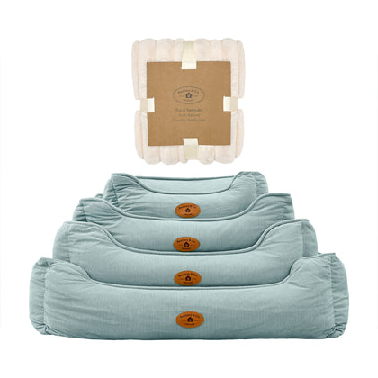 Banbury & Co Rural Retreats Corduroy Box Bed & Blanket Bundle