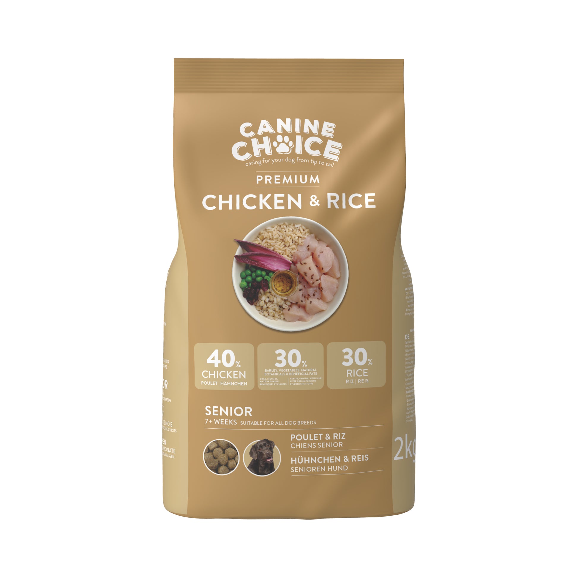 Canine Choice Canine Choice Hypoallergenic Chicken Salmon Senior Dry Dog Food pet food packaging