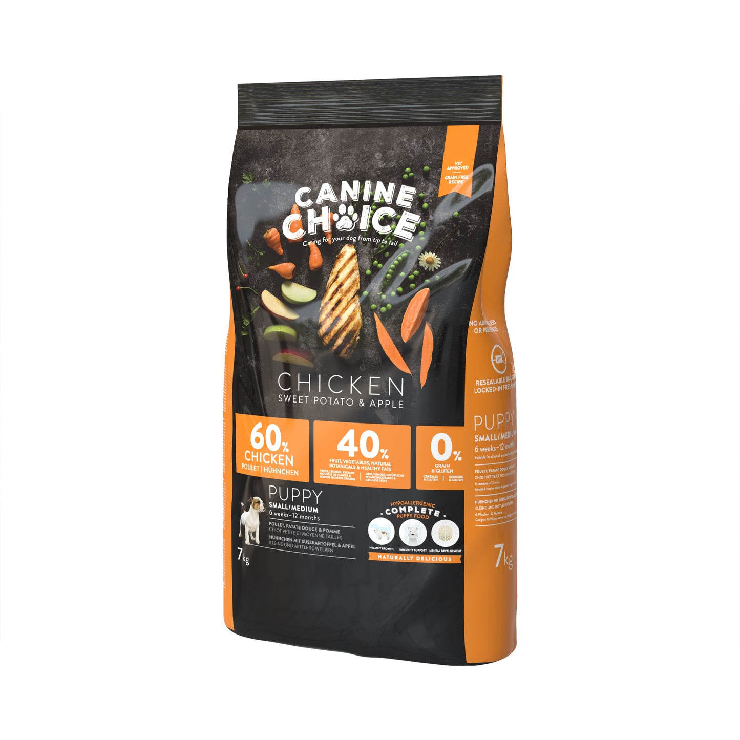 Canine Choice Grain-Free Small & Medium Puppy Dry Dog Food – Chicken | 7kg