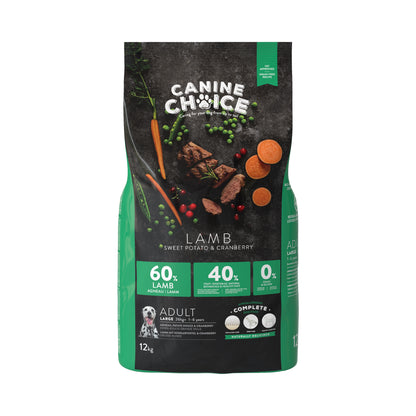 Canine Choice Super Premium Grain-Free Large Adult Dry Dog Food – Lamb | 12kg