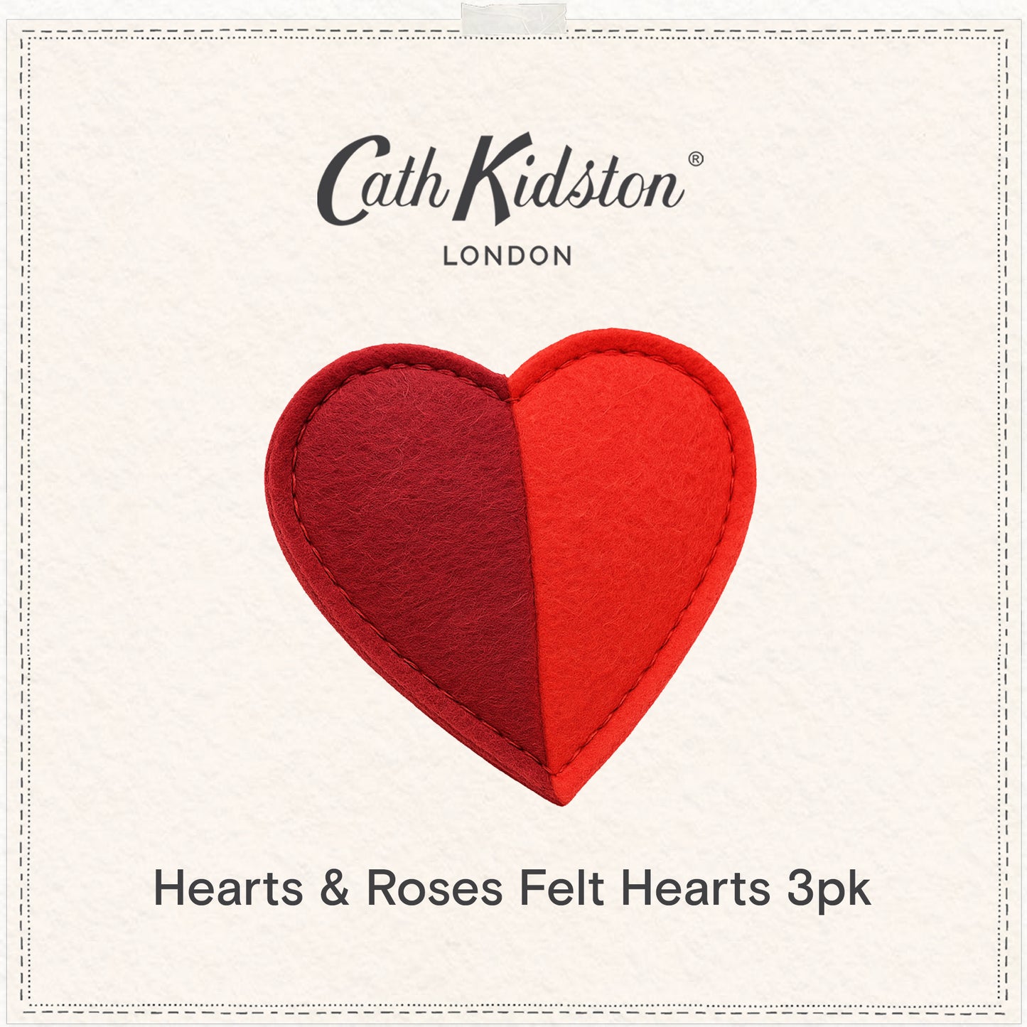 Cath Kidston Dogs & Roses Felt Hearts Cat Toy